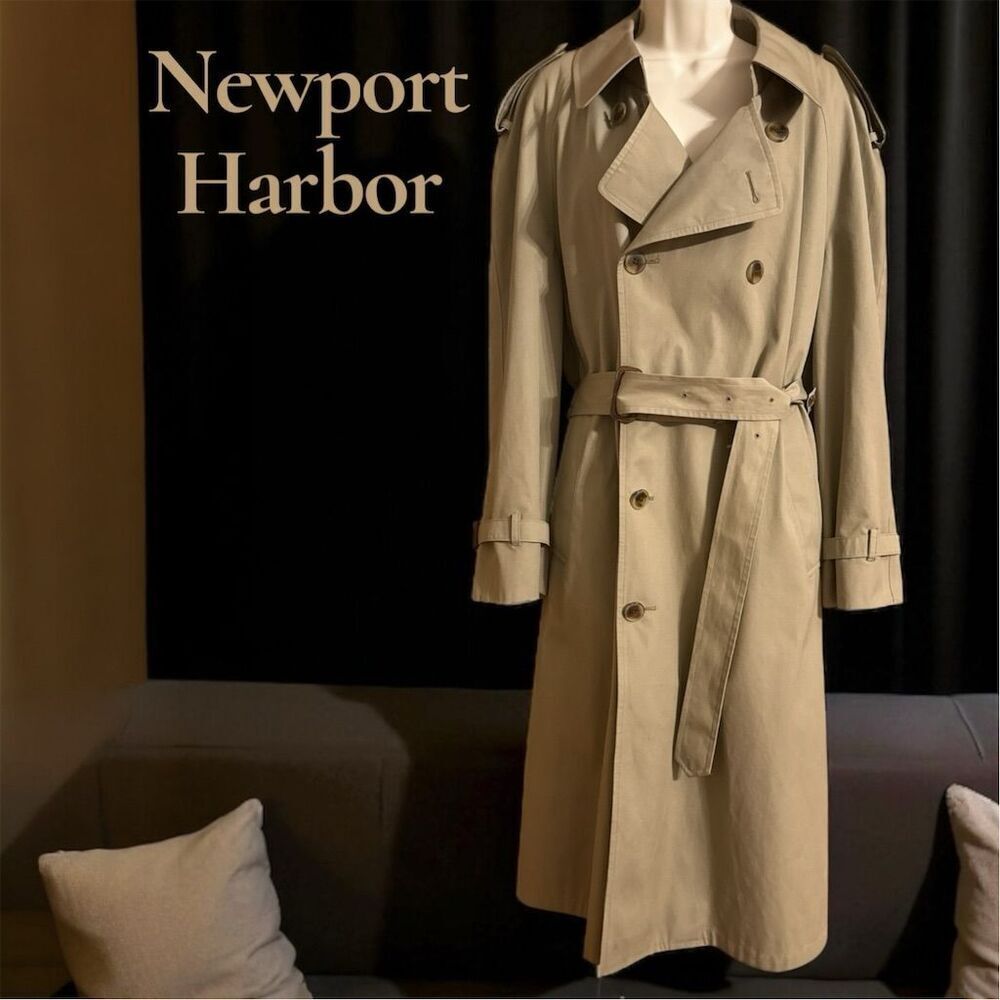 Newport Harbor Women's Khaki Trench Coat - Classic Double-Breasted